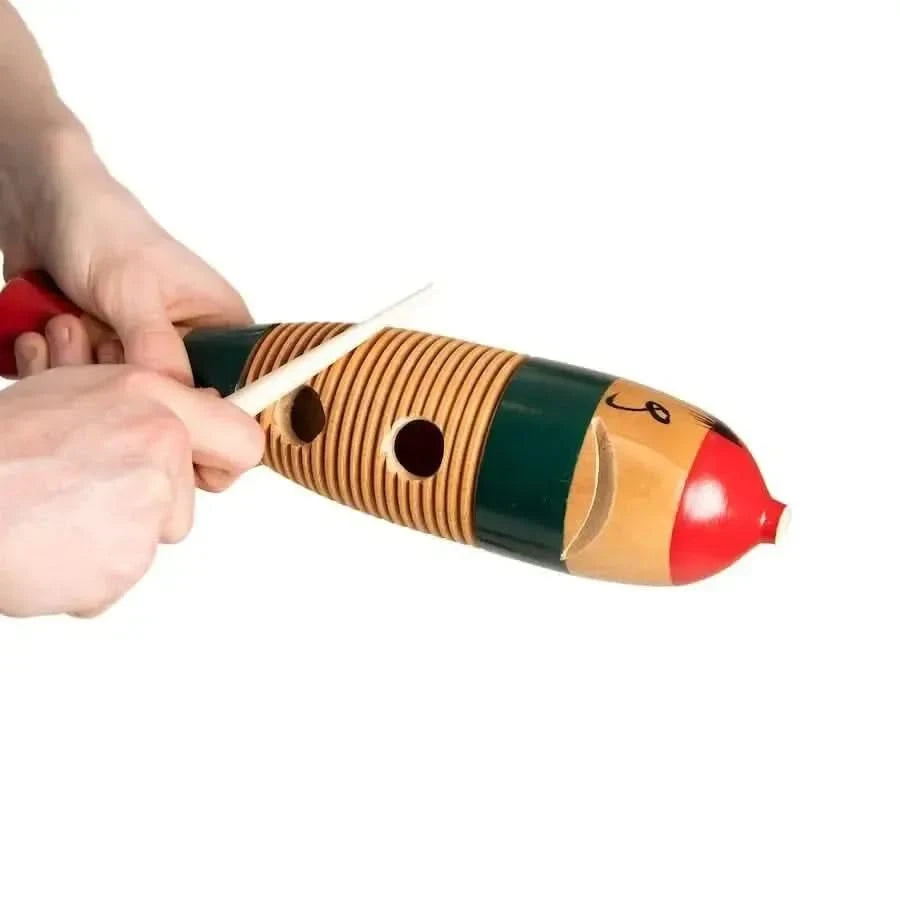 Large Fish Guiro with scraper-Large Fish Guiro with scraper