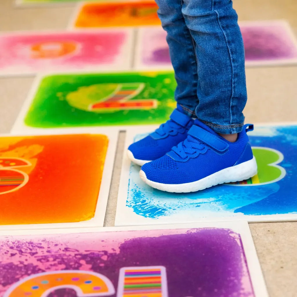 Large Liquid Floor Tiles for Hopscotch and Number Learning-Large Liquid Floor Tiles for Hopscotch and Number Learning