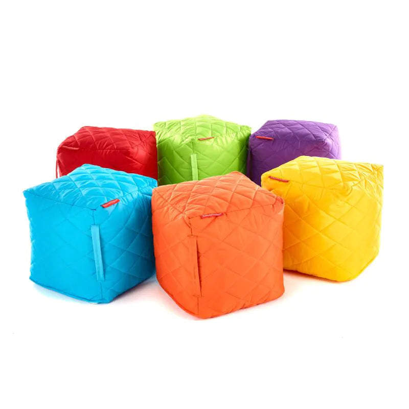 Large Quilted Bean Bag Cubes Set of 4-Large Quilted Bean Bag Cubes Set of 4