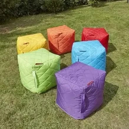 Large Quilted Bean Bag Cubes Set of 4-Large Quilted Bean Bag Cubes Set of 4