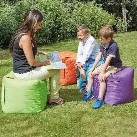 Large Quilted Bean Bag Cubes Set of 4-Large Quilted Bean Bag Cubes Set of 4