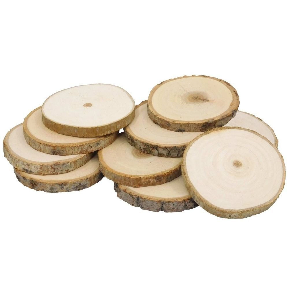 Large Tree Trunk Slices Pack of 10, This pack of Large Tree Trunk Slices is a great resource to allow children to explore different textures as they have a bark outer. The Large Tree Trunk Slices Pack of 10 can also be used for construction or loose parts play. Alternatively, you could write individual numbers, letters or phonemes to aid with number recognition, alphabet and phonics. Texture allows tactile and sensory exploration Develops creative and critical thinking skills 15cm Diameter These items are n