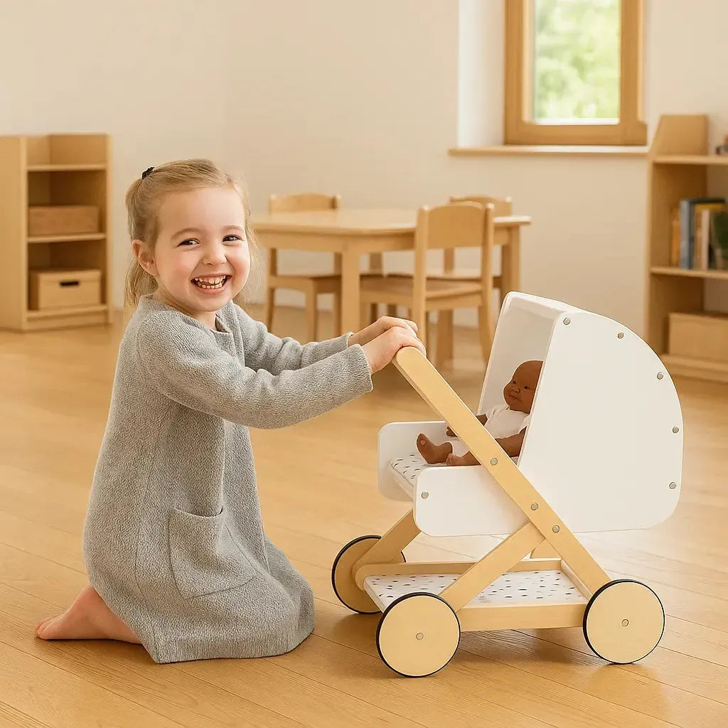 Little Button Dolls Pram-Little Button Dolls Pram