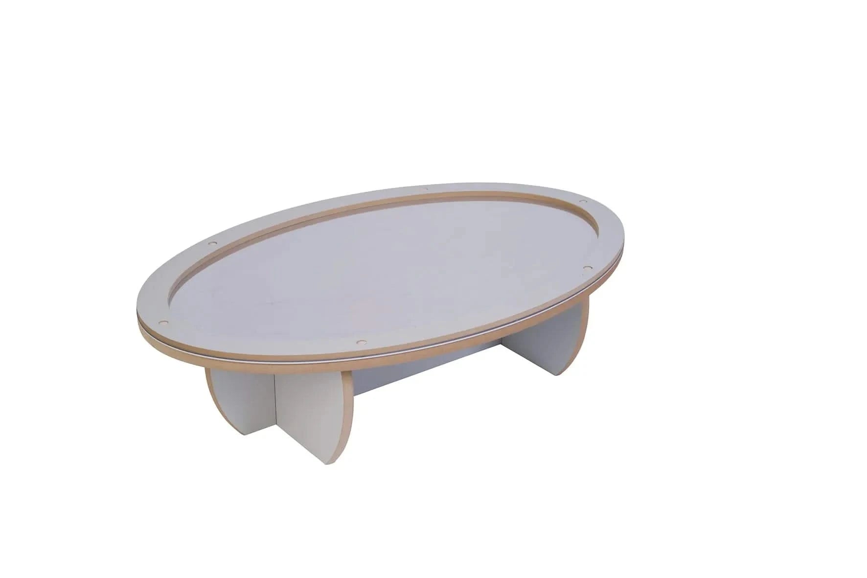 Low Oval Mirrored Table-Low Oval Mirrored Table