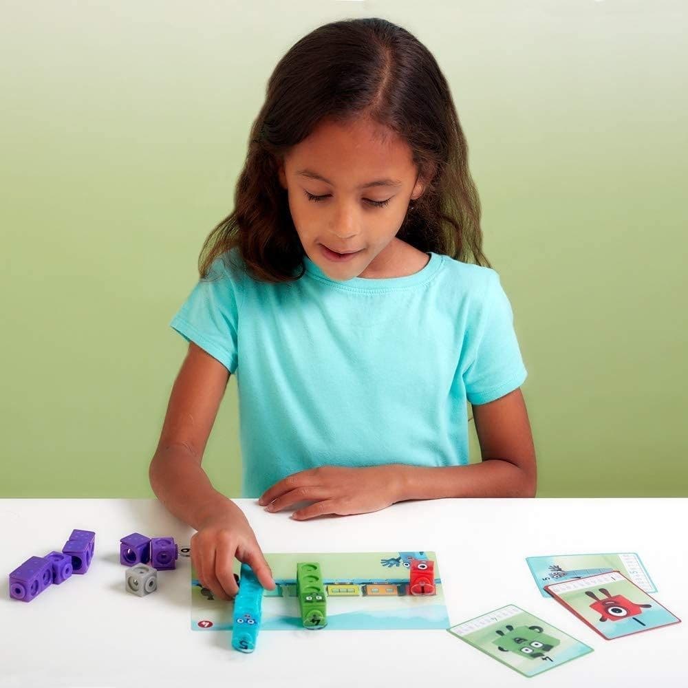 MathLink® Cubes Numberblocks 1-10 Activity Set, Meet the Numberblocks, stars of the award-winning CBeebies series! Now children can build their own Numberblocks characters using award-winning MathLink Cubes, follow 30 hands-on activities linked to the episodes, and play along as they watch episodes and learn. This special edition MathLink Cubes set brings Numberblocks learning to life as children see how numbers work and master key Early Learning maths skills through hands-on discovery and play. This set in