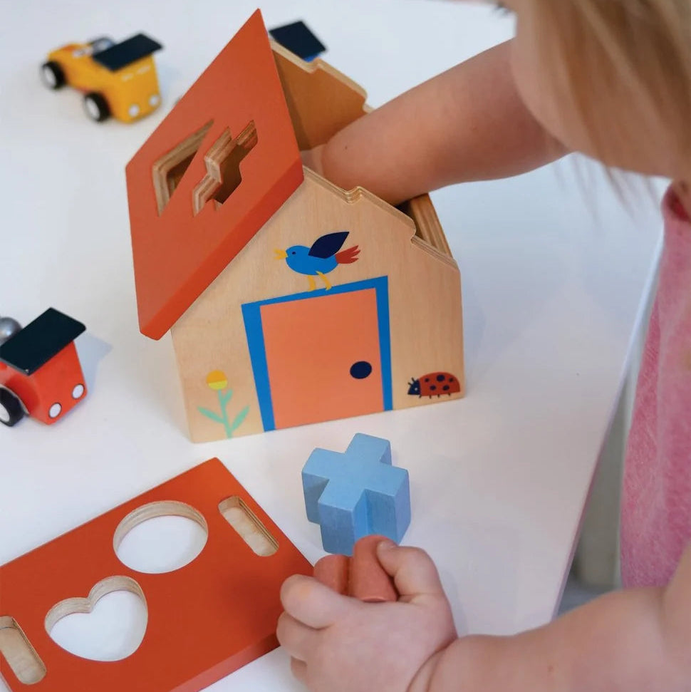 Mentari Wooden Shape Sorter House-Mentari Wooden Shape Sorter House