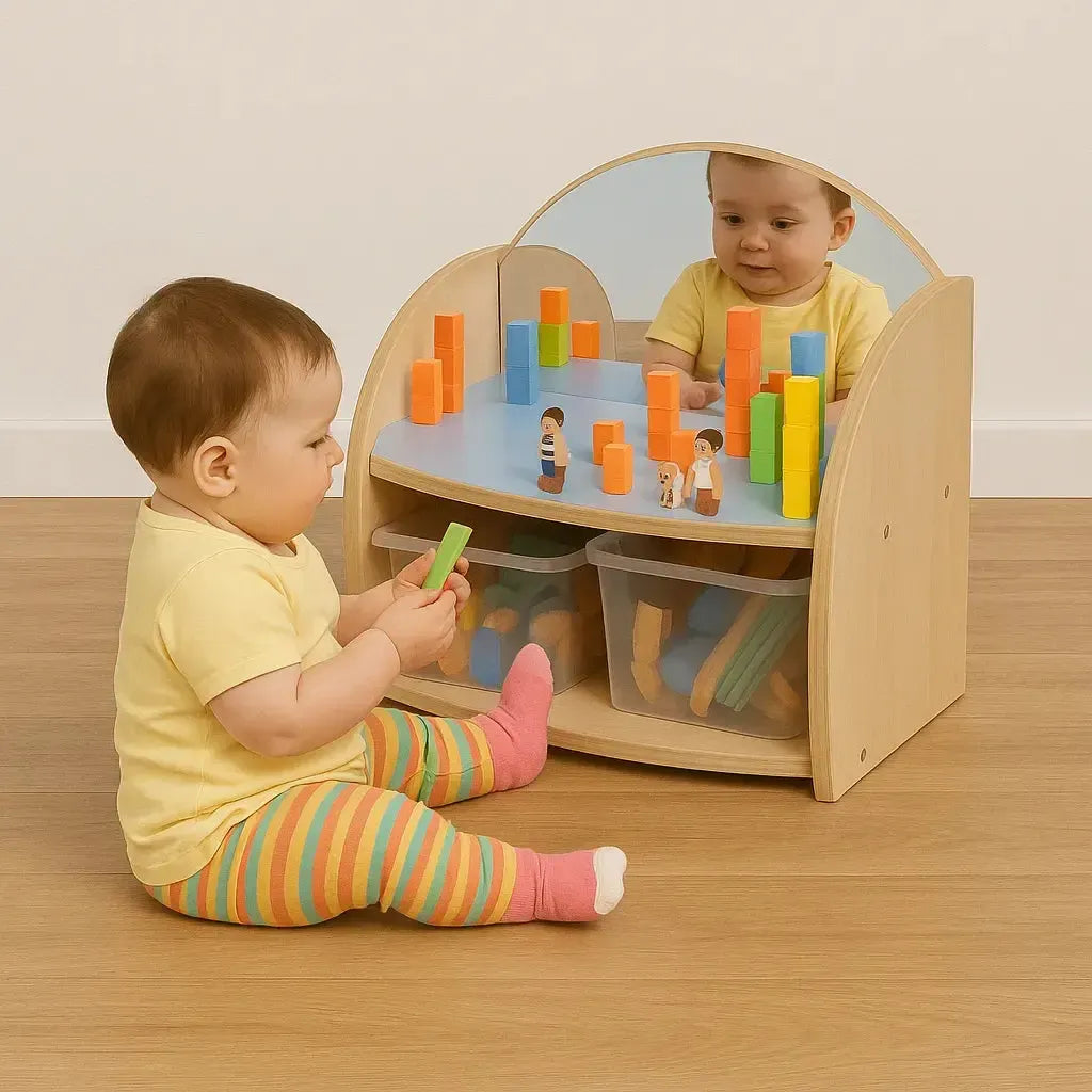 Mini Range Shelf with Mirrors and Trays-Mini Range Shelf with Mirrors and Trays