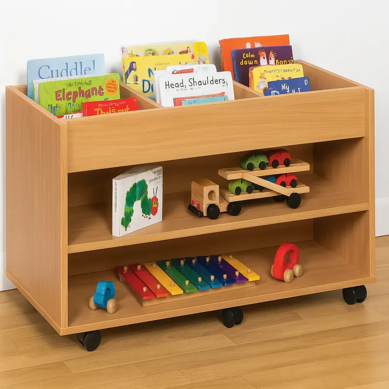 Monarch 6 Bay Double Sided Artbox Library Book Storage Unit with Fixed Shelf-Monarch 6 Bay Double Sided Artbox Library Book Storage Unit with Fixed Shelf