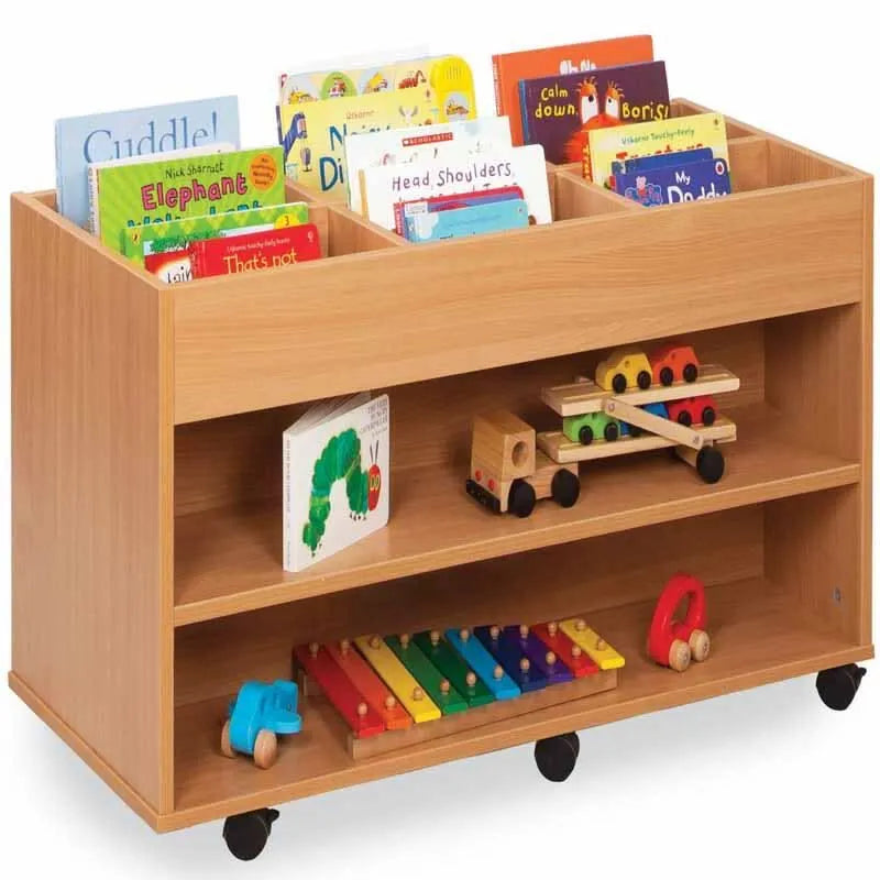 Monarch 6 Bay Double Sided Artbox Library Book Storage Unit with Fixed Shelf-Monarch 6 Bay Double Sided Artbox Library Book Storage Unit with Fixed Shelf