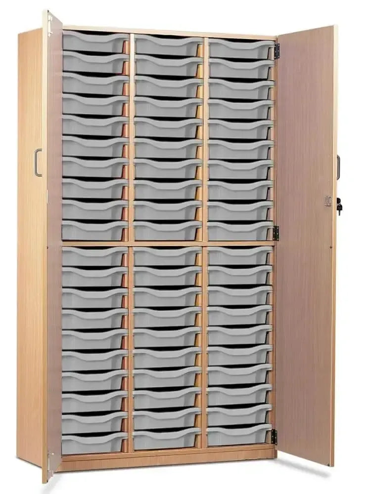Monarch 60 Shallow Tray Storage Cupboard with Lockable Doors-Monarch 60 Shallow Tray Storage Cupboard with Lockable Doors