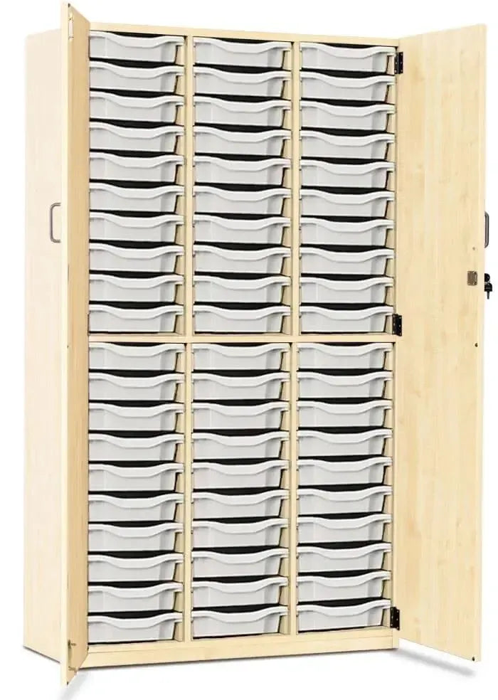 Monarch 60 Shallow Tray Storage Cupboard with Lockable Doors-Monarch 60 Shallow Tray Storage Cupboard with Lockable Doors