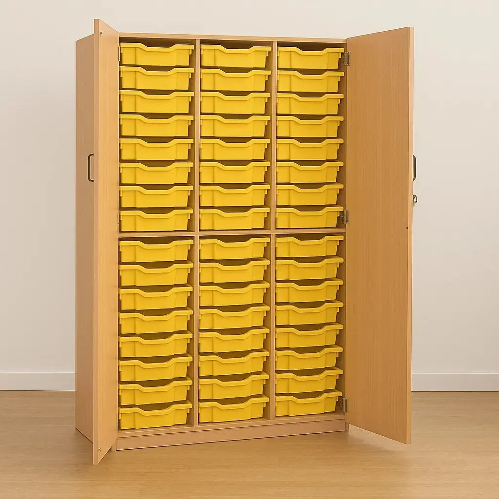 Monarch 60 Shallow Tray Storage Cupboard with Lockable Doors-Monarch 60 Shallow Tray Storage Cupboard with Lockable Doors