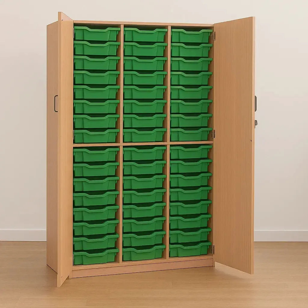 Monarch 60 Shallow Tray Storage Cupboard with Lockable Doors-Monarch 60 Shallow Tray Storage Cupboard with Lockable Doors