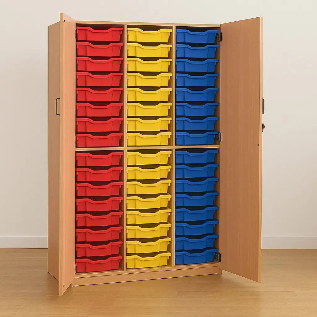 Monarch 60 Shallow Tray Storage Cupboard with Lockable Doors-Monarch 60 Shallow Tray Storage Cupboard with Lockable Doors