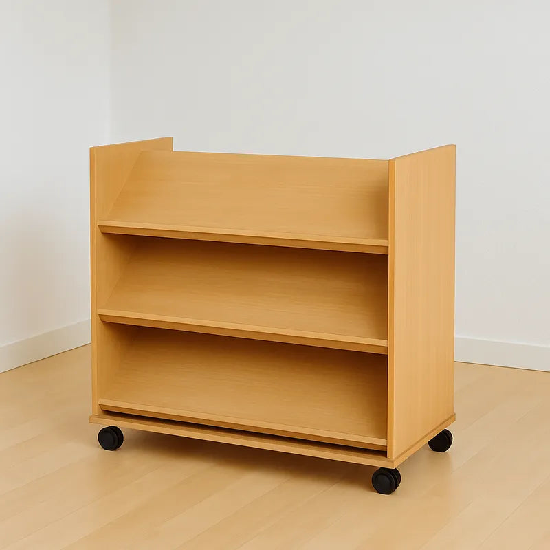 Monarch Double Sided Library Unit with 3 Angled Shelves Each Side-Monarch Double Sided Library Unit with 3 Angled Shelves Each Side