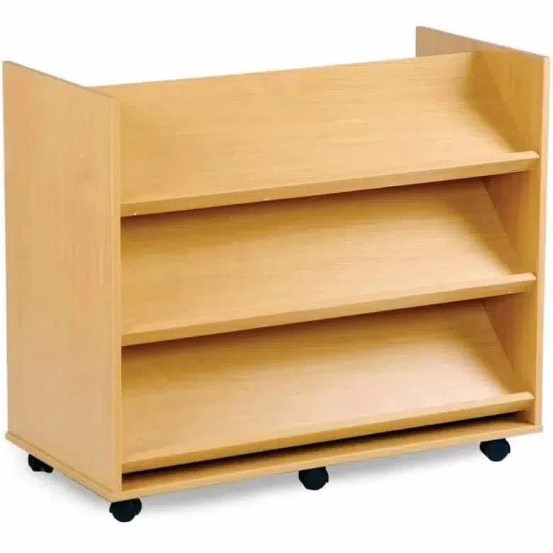 Monarch Double Sided Library Unit with 3 Angled Shelves Each Side-Monarch Double Sided Library Unit with 3 Angled Shelves Each Side