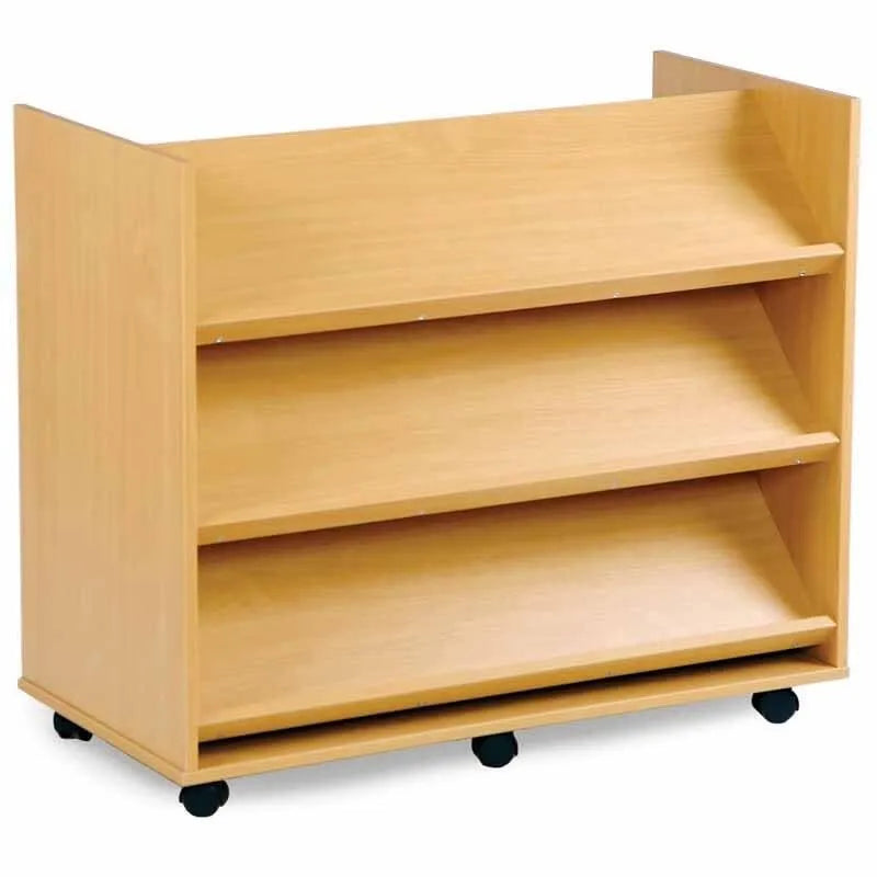 Monarch Double Sided Library Unit with 3 Angled Shelves Each Side-Monarch Double Sided Library Unit with 3 Angled Shelves Each Side