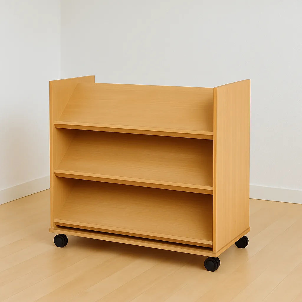 Monarch Double Sided Library Unit with 3 Angled Shelves Each Side-Monarch Double Sided Library Unit with 3 Angled Shelves Each Side