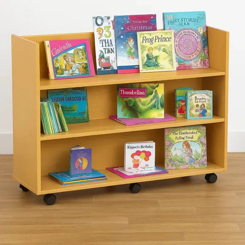 Monarch Double Sided Library Unit with 3 Horizonal Shelves Each Side-Monarch Double Sided Library Unit with 3 Horizonal Shelves Each Side