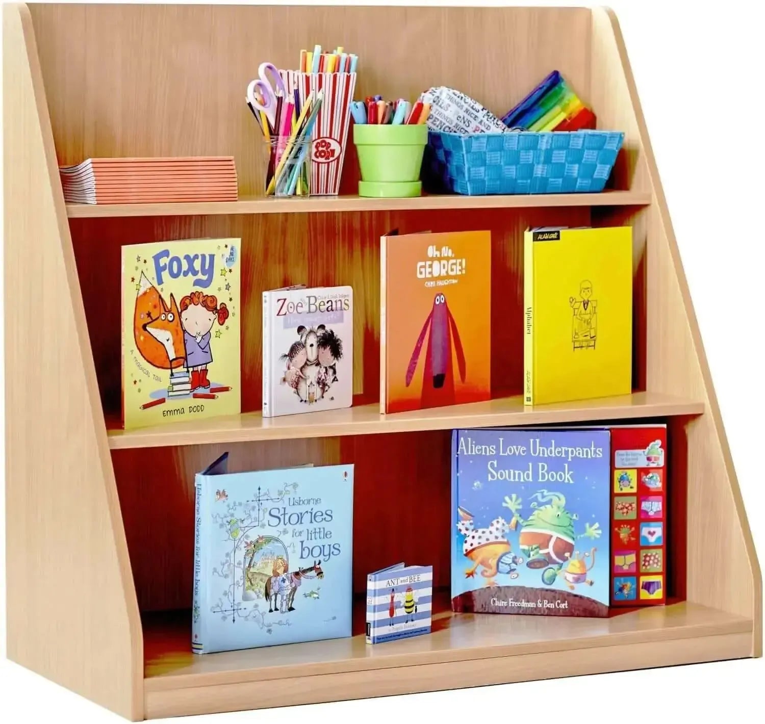 Monarch Library Unit With 3 Fixed Straight Shelves-Monarch Library Unit With 3 Fixed Straight Shelves
