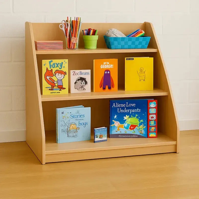 Monarch Library Unit With 3 Fixed Straight Shelves-Monarch Library Unit With 3 Fixed Straight Shelves