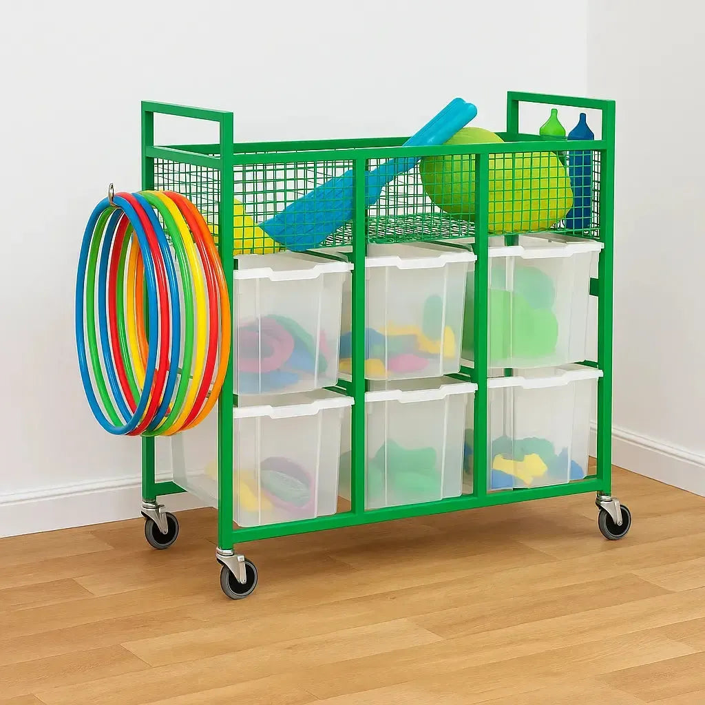 Monarch School Sports Trolley with 6 Jumbo Trays-Monarch School Sports Trolley with 6 Jumbo Trays