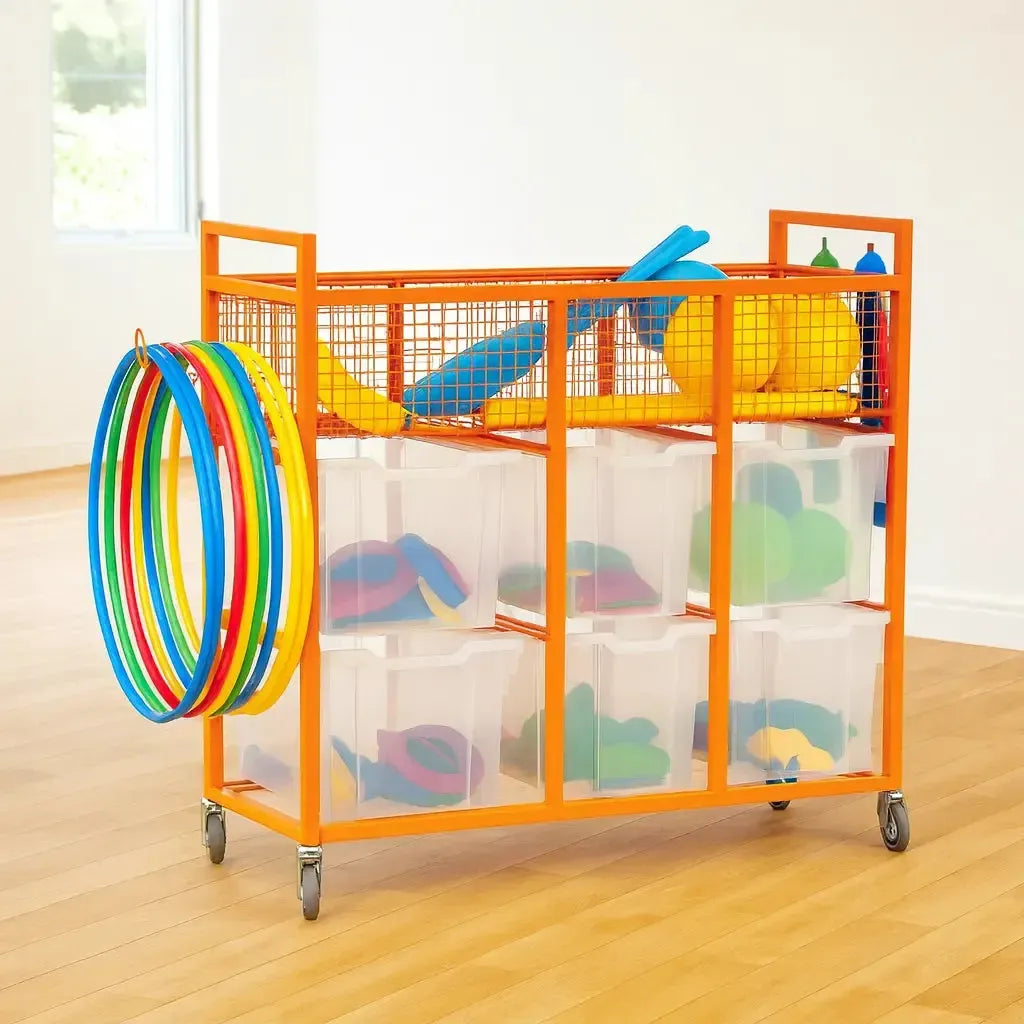 Monarch School Sports Trolley with 6 Jumbo Trays-Monarch School Sports Trolley with 6 Jumbo Trays