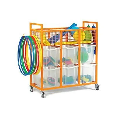 Monarch School Sports Trolley with 6 Jumbo Trays-Monarch School Sports Trolley with 6 Jumbo Trays
