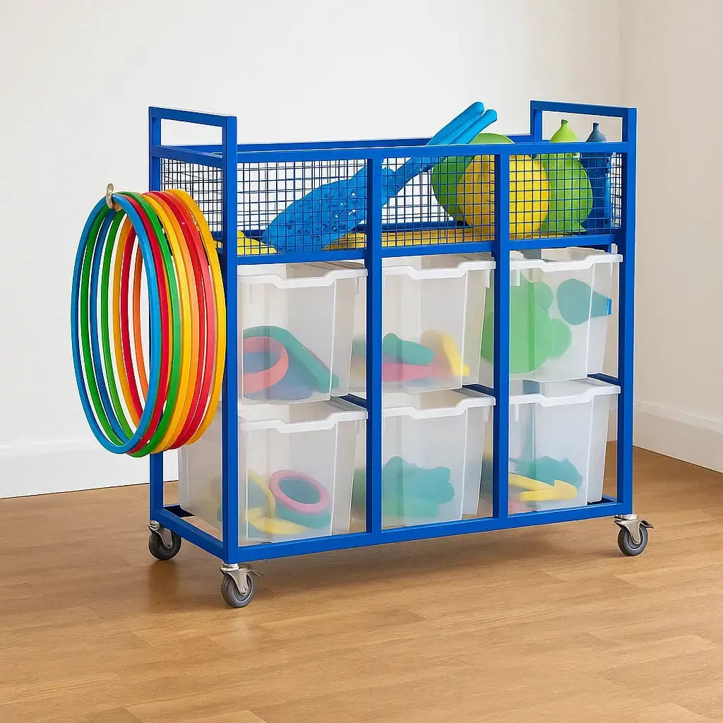 Monarch School Sports Trolley with 6 Jumbo Trays-Monarch School Sports Trolley with 6 Jumbo Trays