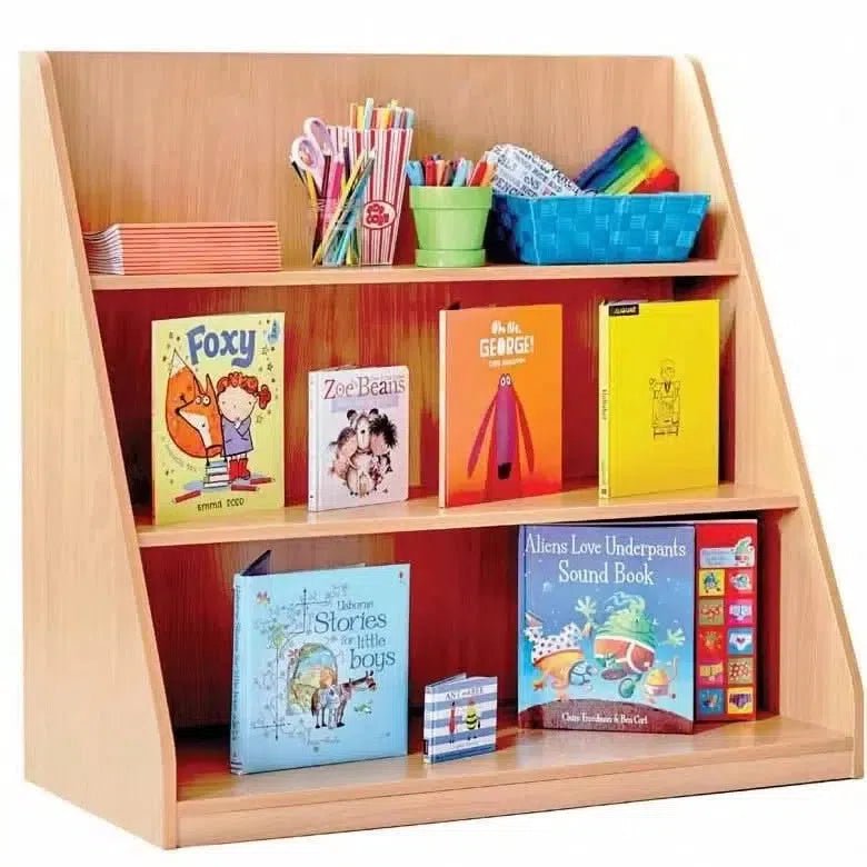 Monarch Single Sided Library Unit with 3 Tiered Shelves-Monarch Single Sided Library Unit with 3 Tiered Shelves