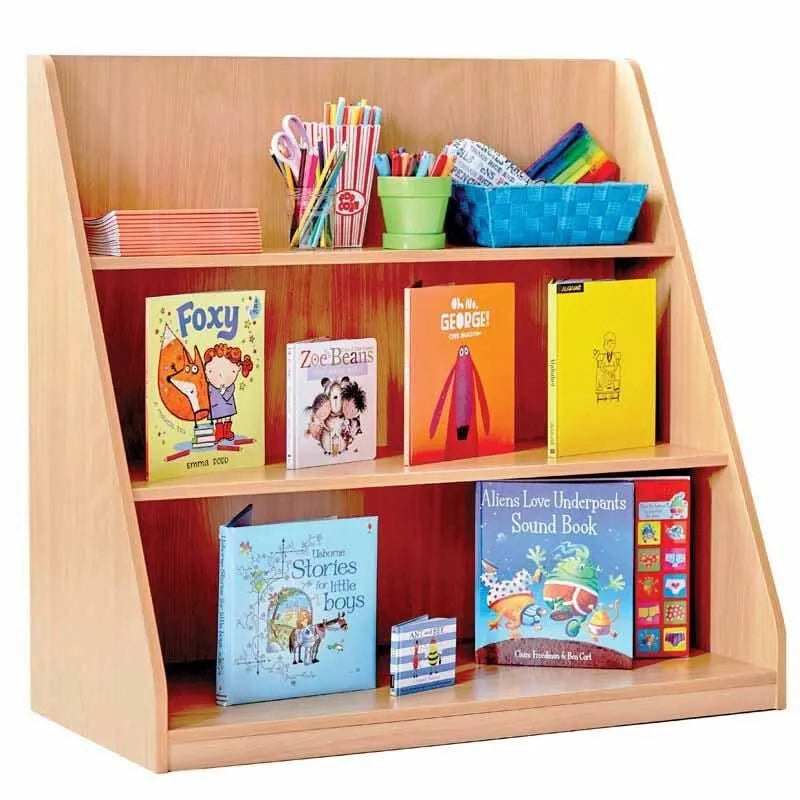 Monarch Single Sided Library Unit with 3 Tiered Shelves-Monarch Single Sided Library Unit with 3 Tiered Shelves