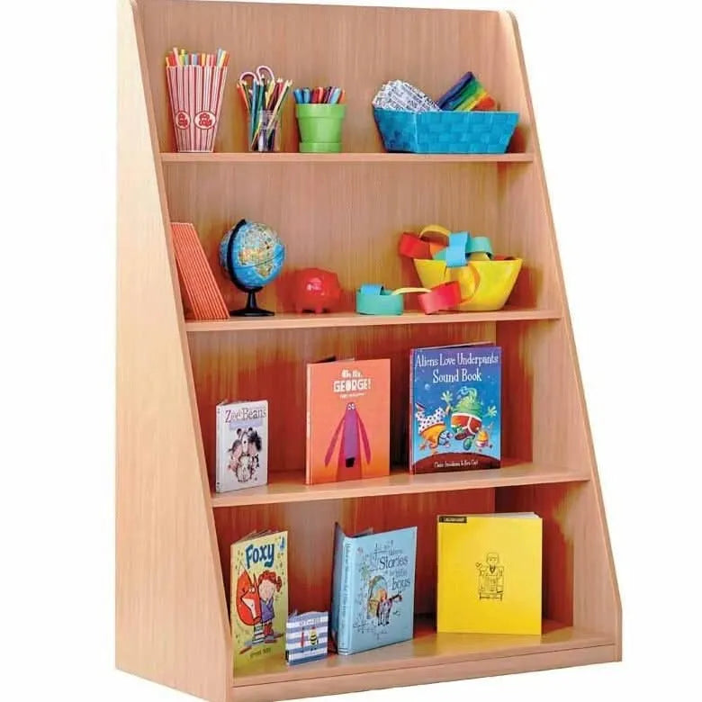 Monarch Single Sided Library Unit with 4 Tiered Shelves-Monarch Single Sided Library Unit with 4 Tiered Shelves