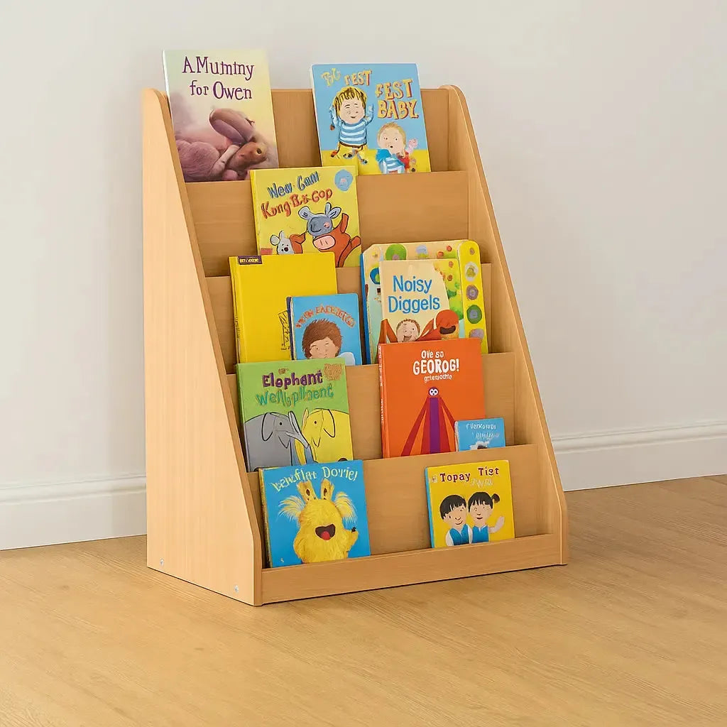 Monarch Single Sided Library Unit with 5 Tiered Shelves-Monarch Single Sided Library Unit with 5 Tiered Shelves