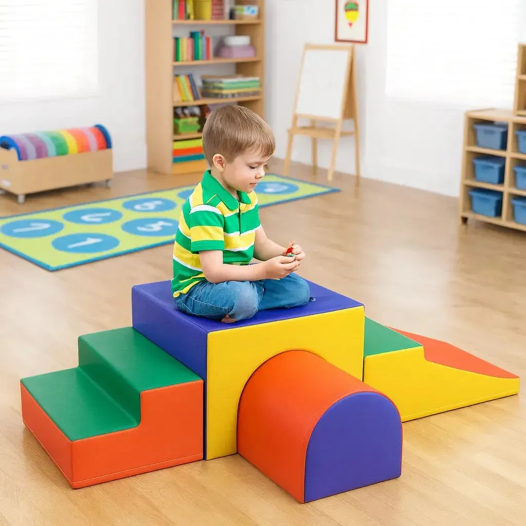 Mountain Slide & Tunnel Soft Play Set-Mountain Slide & Tunnel Soft Play Set