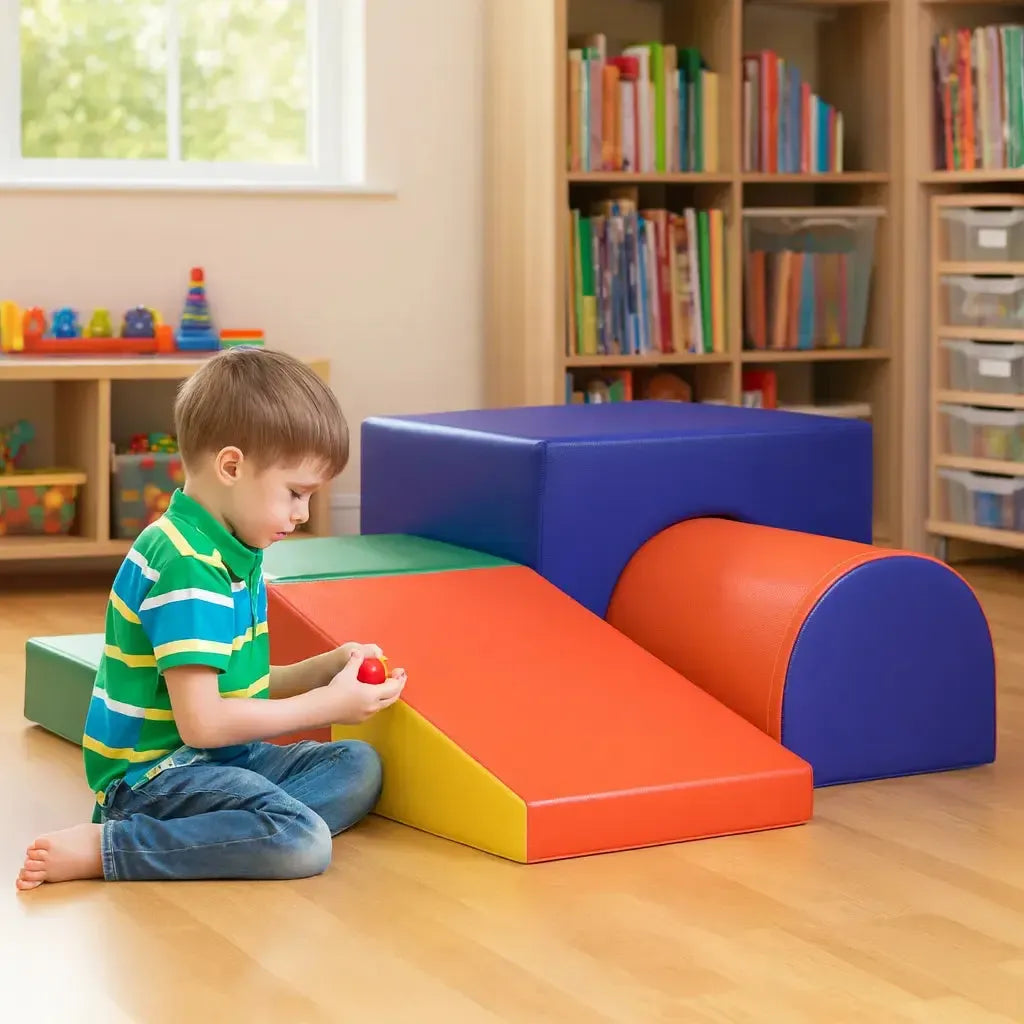 Mountain Slide & Tunnel Soft Play Set-Mountain Slide & Tunnel Soft Play Set