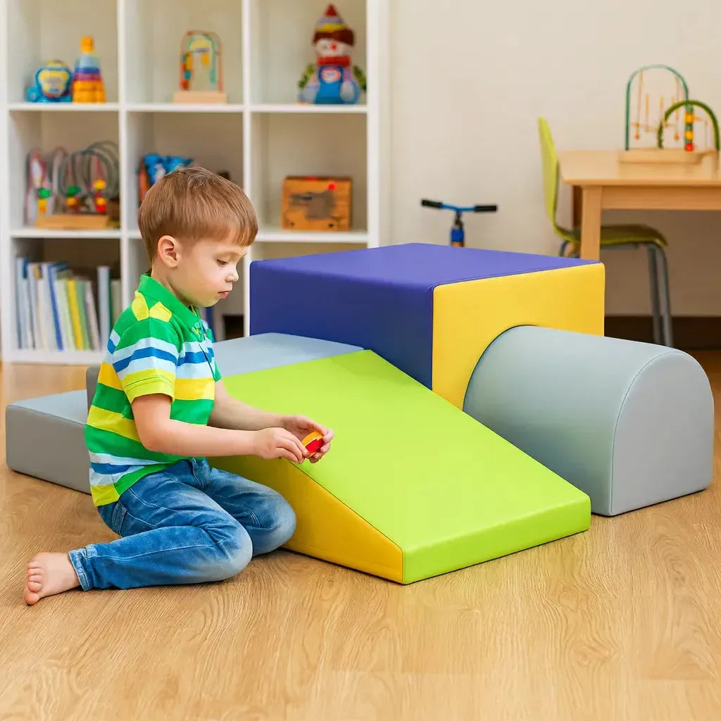 Mountain Slide & Tunnel Soft Play Set-Mountain Slide & Tunnel Soft Play Set