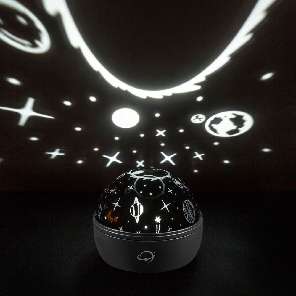 NASA Solar System Projector, Whether you're looking for a night light for your little space explorer Adding a new dimension to a space themed party or just love to explore the great unknown with your little ones, the NASA Solar System Projector is the perfect fit for any home! Children will love the changing colours and will love falling to sleep underneath a blanket of planets, moons and stars. Product Features of the NASA Solar System Projector Includes 3 different settings and sheet of NASA stickers Smal