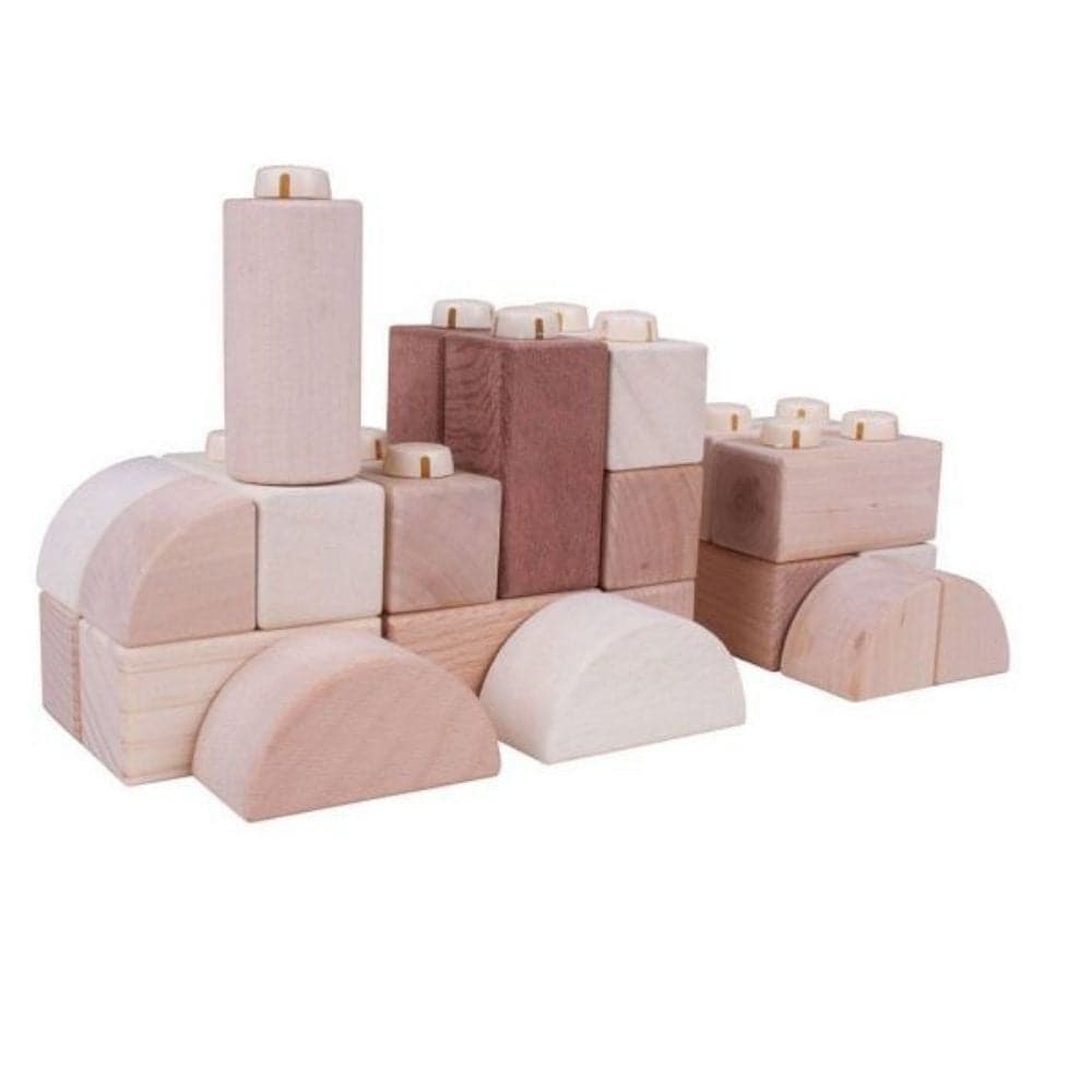 Natural Click Blocks (100 Pieces), The Natural Click Blocks (100 Pieces) are a collection of building blocks in assorted colours and shapes. These wooden blocks are the perfect size for little hands to grasp and stack on top of each other. They 'click' together firmly to create all sorts of building projects and can easily be detached to start a new design. Natural Click Blocks (100 Pieces) encourage creative play and development of fine motor skills. Made from high quality, responsibly sourced materials. C