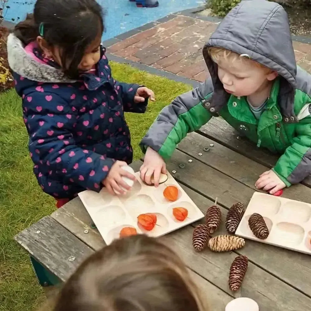Natural Wood Sorting Tray-Natural Wood Sorting Tray