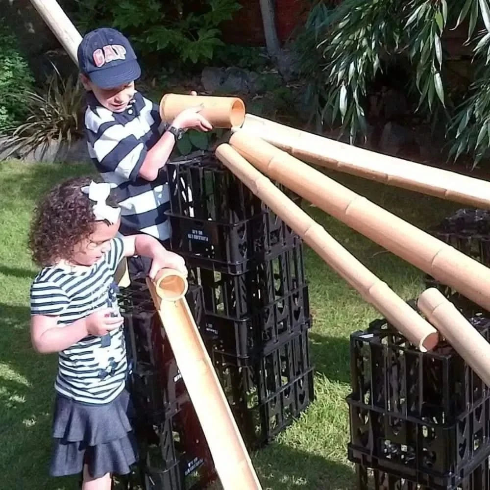 Natural Wooden Water Channelling 4 Half Tubes-Natural Wooden Water Channelling 4 Half Tubes