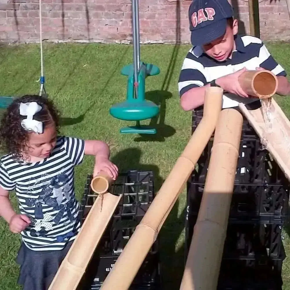 Natural Wooden Water Channelling 4 Half Tubes-Natural Wooden Water Channelling 4 Half Tubes