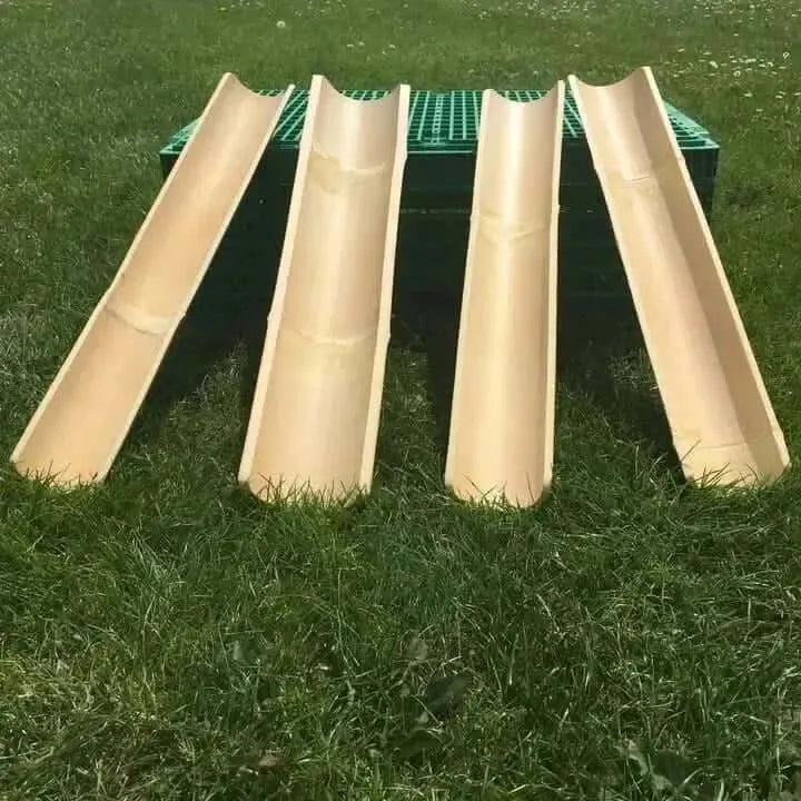 Natural Wooden Water Channelling 4 Half Tubes-Natural Wooden Water Channelling 4 Half Tubes