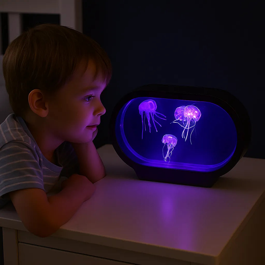 Neon Jellyfish Oval Tank Mood Light-Neon Jellyfish Oval Tank Mood Light