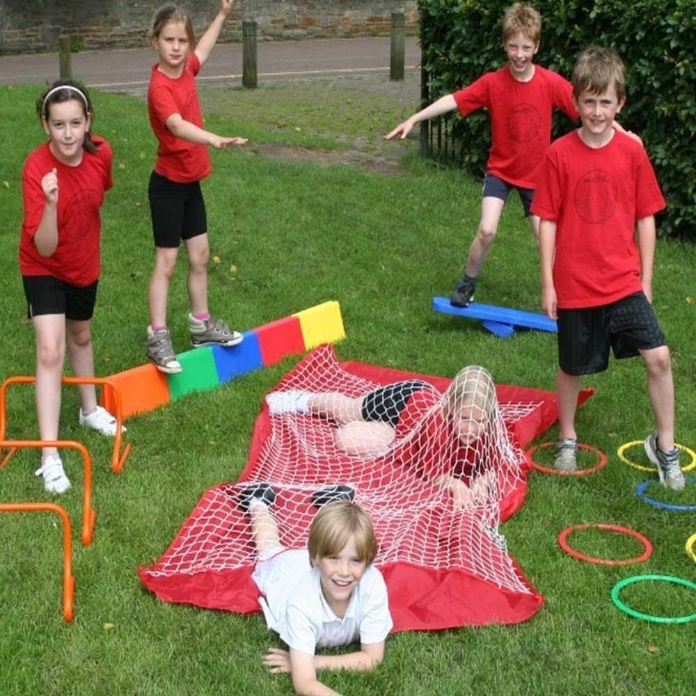 Obstacle course, This comprehensive obstacle course is ideal for encouraging physical activity and can be used both indoors and outdoors. Use also for positional language i.e.over, under, above below, left, right etc. Ideal for encouraging children to use their imagination and design their own course/layout. The Obstacle course resource pack develops children’s competence and confidence to co-ordinate objects and to communicate, collaborate and compete with others. Includes: 6 flat hoops, 3 hurdles, 1 crawl