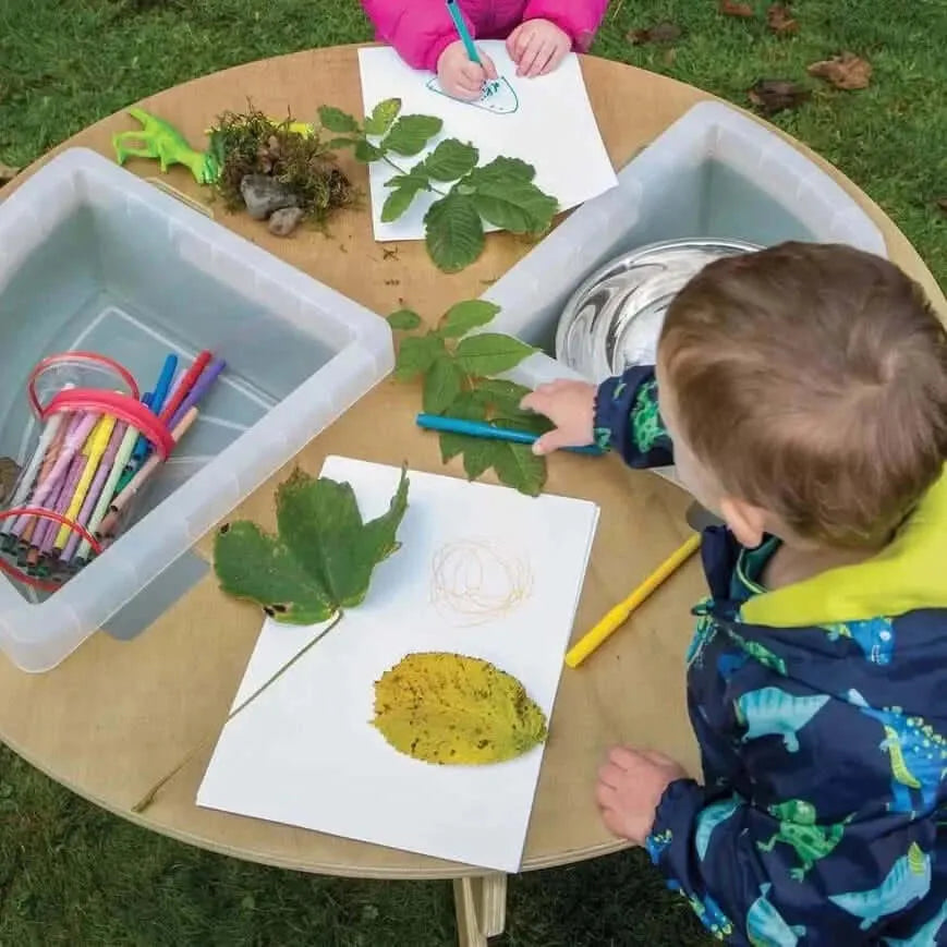 Outdoor 460mm High Table with Inset Trays-Outdoor 460mm High Table with Inset Trays