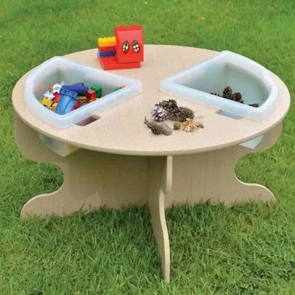 Outdoor 460mm High Table with Inset Trays-Outdoor 460mm High Table with Inset Trays