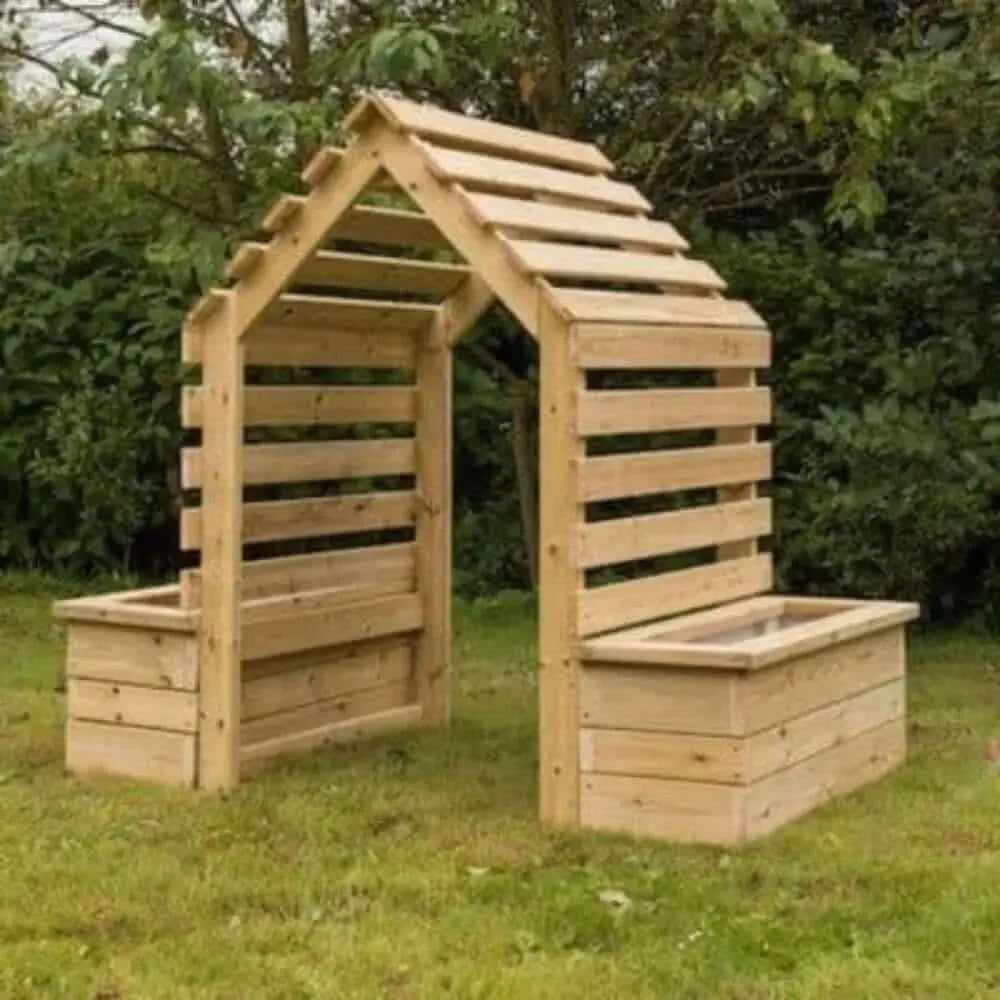 Outdoor Wooden Archway Planter-Outdoor Wooden Archway Planter