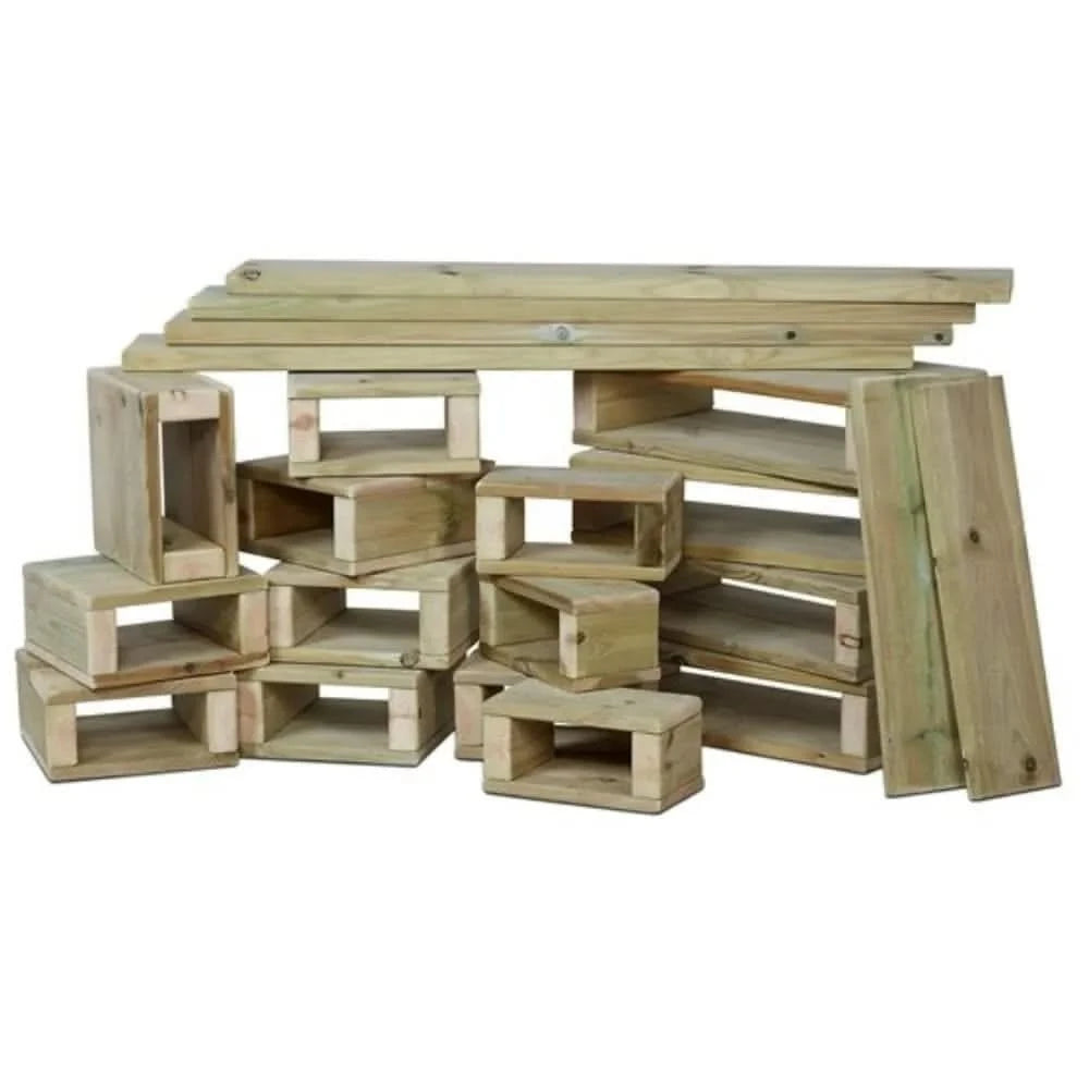Outdoor Wooden Building Blocks Pack of 22-Outdoor Wooden Building Blocks Pack of 22