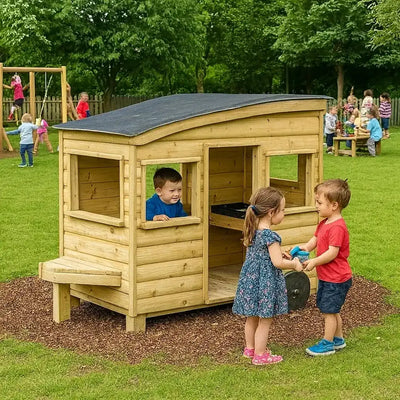 Outdoor Wooden Role Play Caravan-Outdoor Wooden Role Play Caravan