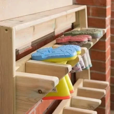 Outdoor Wooden Wellie Wall-Outdoor Wooden Wellie Wall